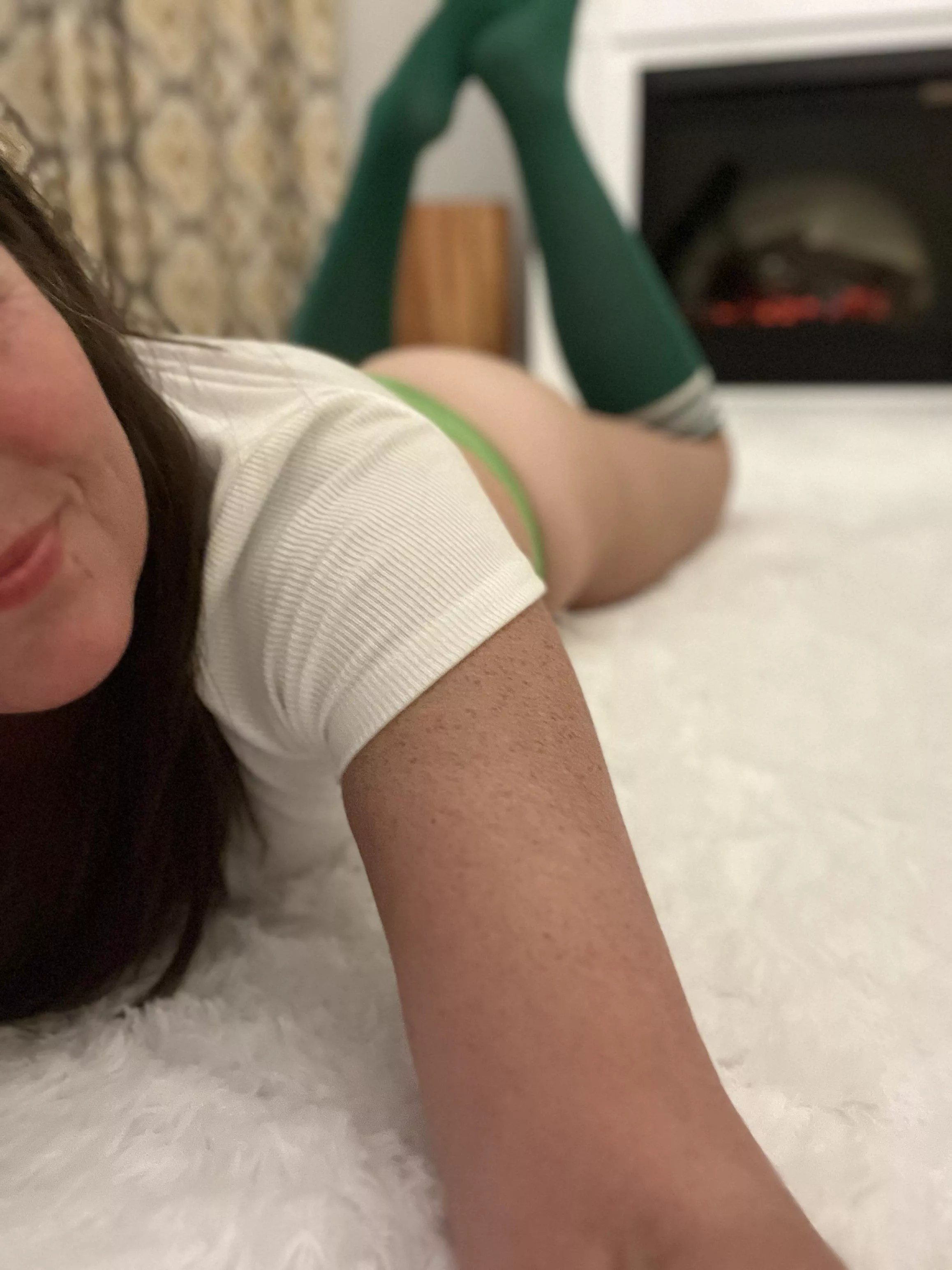 Cheeky in my green socks today [f]