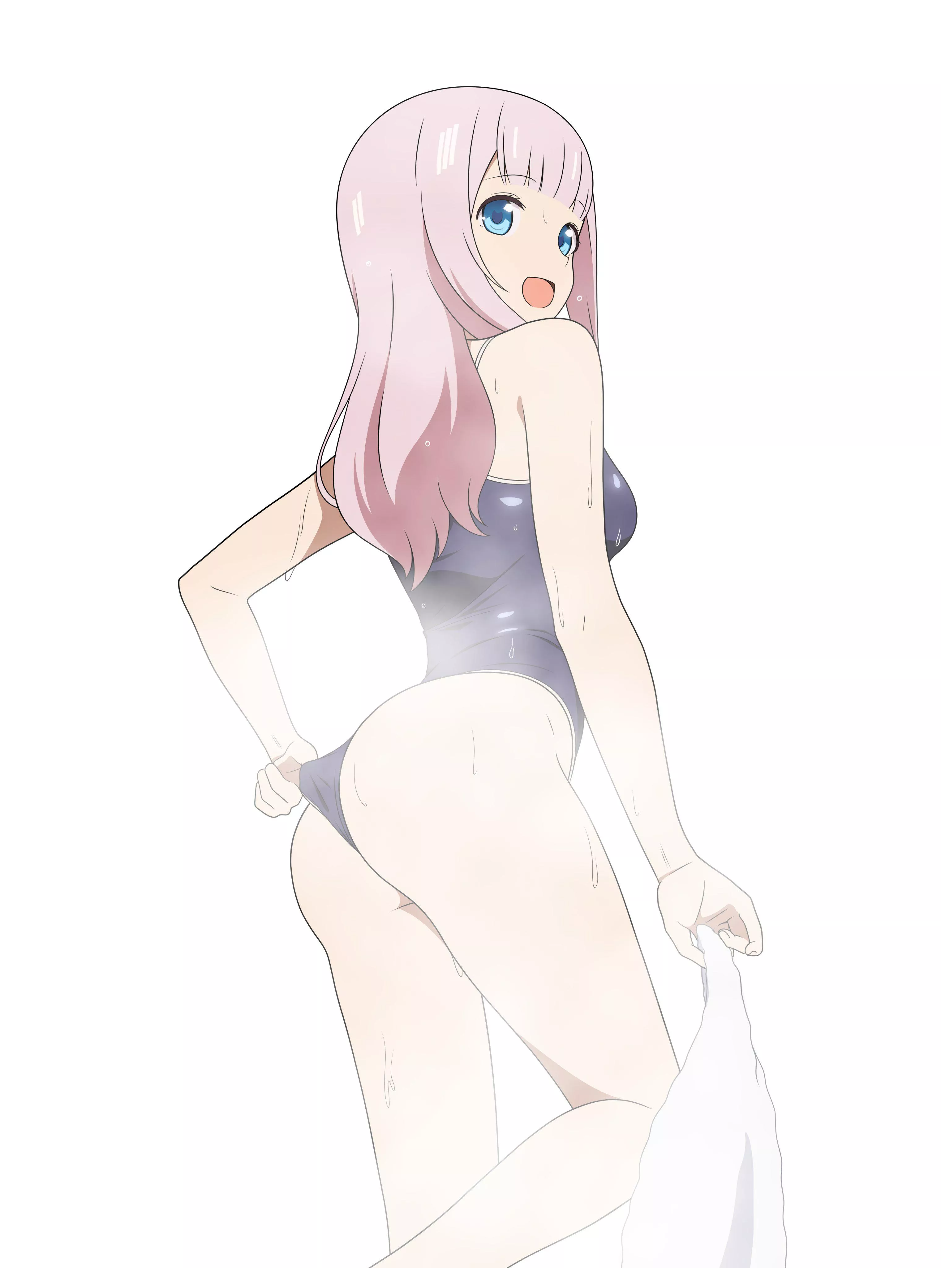 Chika Showing Off Her Ass In Her School Swimsuit (Kaguya-Sama Love Is War)