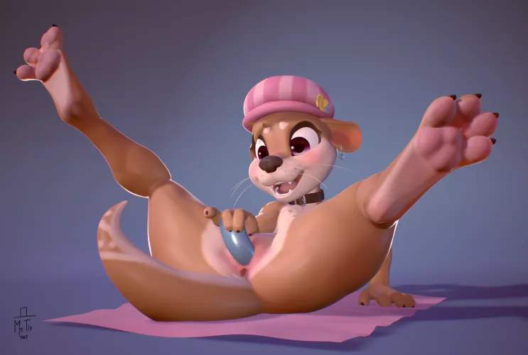 Cute otter having fun [F] (3D art by me)