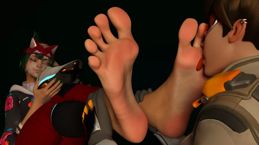 Kiriko and Tracer (Overwatch 2) [Artist: afu7777777]