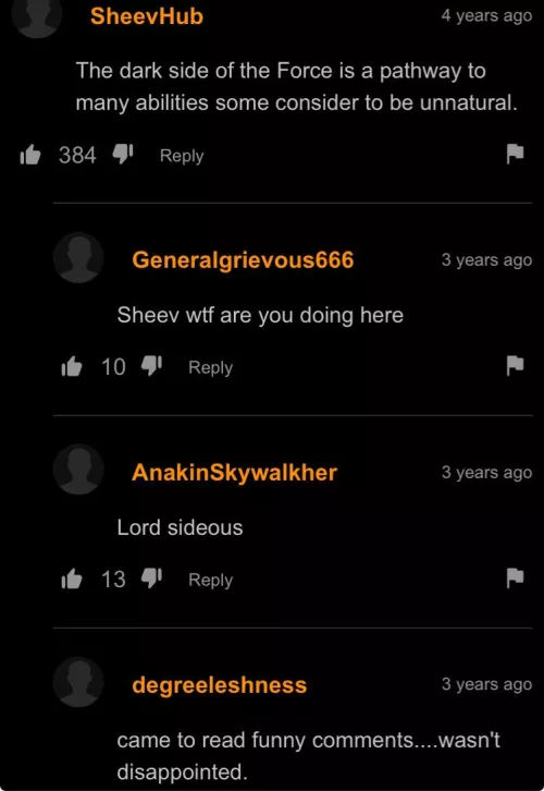 [Laughs in Sith Lord]