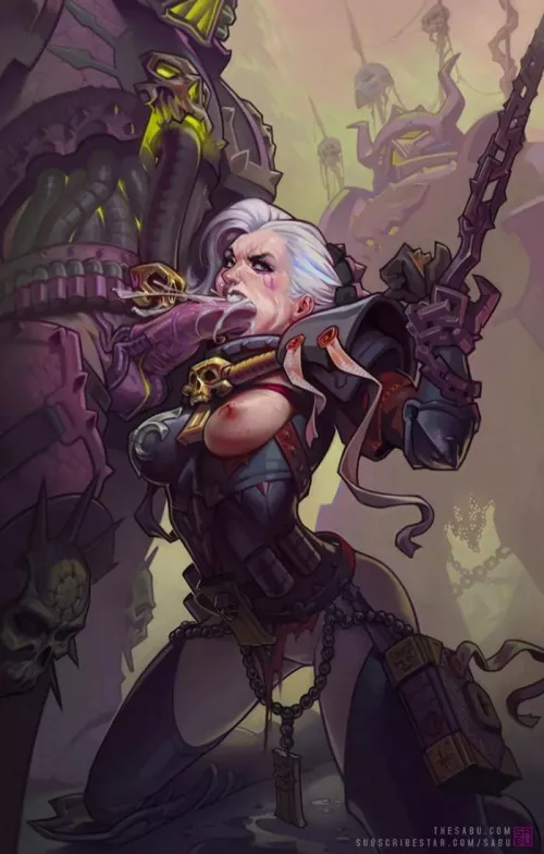 Sisters of Battle were some of the most devout and stalwart warriors, which made the capture, breaking, and corruption of them a favorite activity for their enemies.(Sabu)