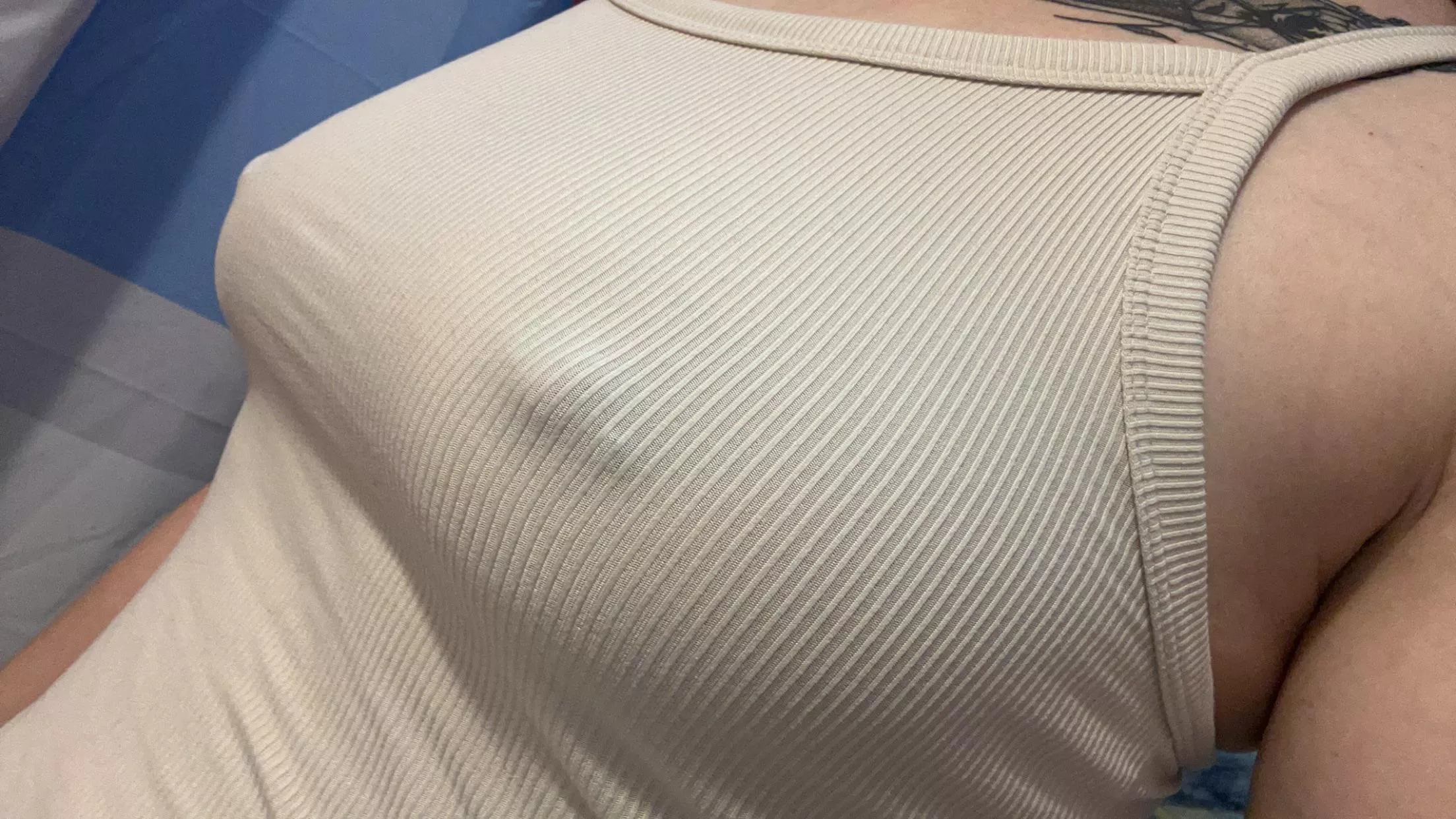 Braless out of the shower