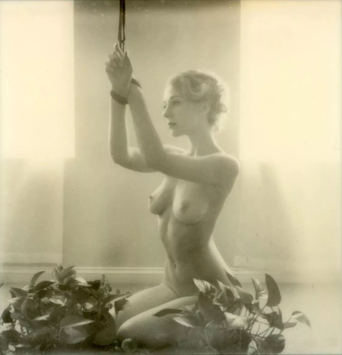 Rope can be delicate too / self portrait on Polaroid
