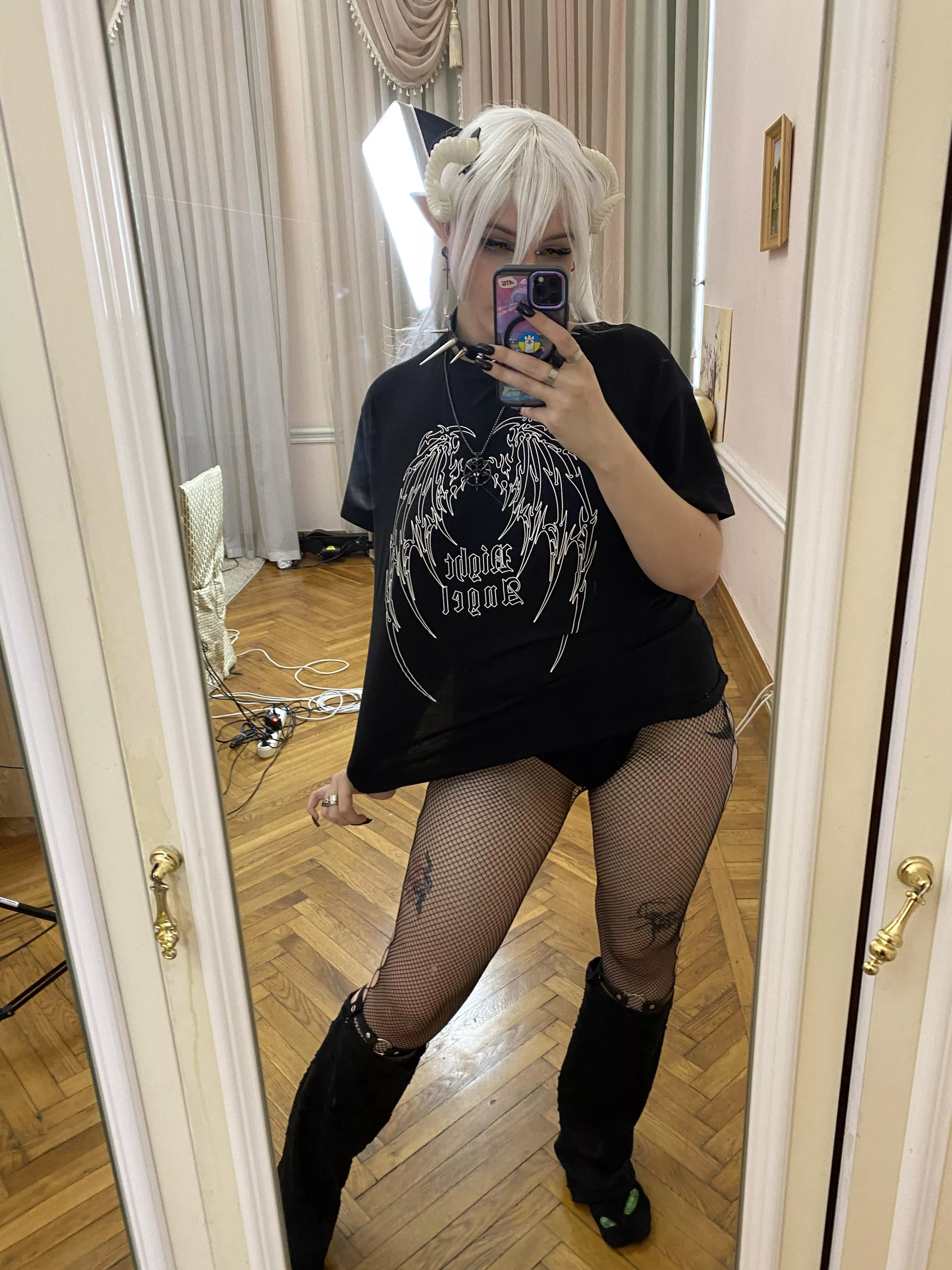 Always loved fishnets and always loved dressing up in cosplay