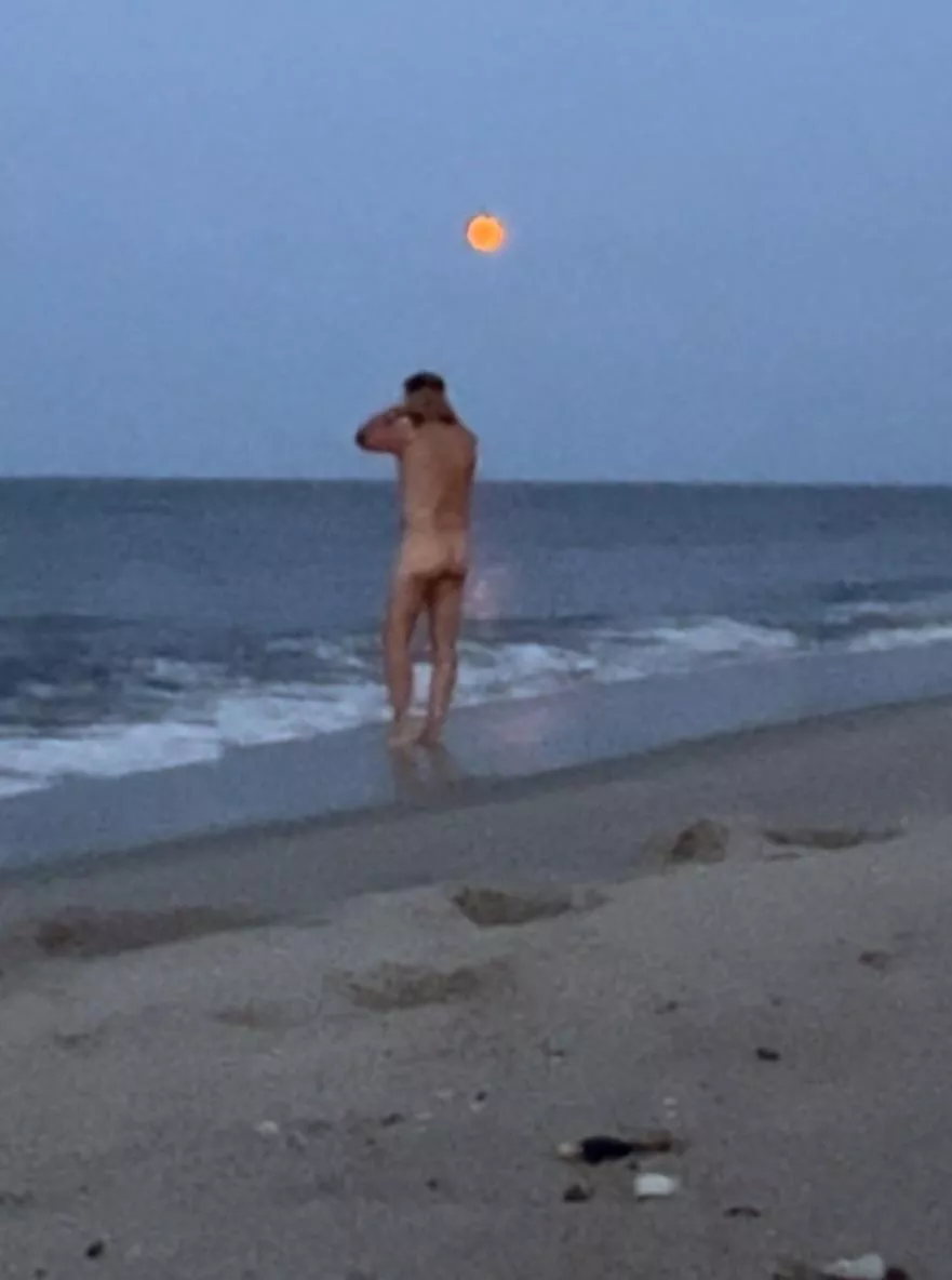 Bucket list item ✅ swimming naked in the ocean under a full moon 