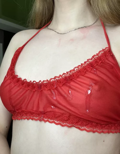 Cum on my bra looks sexy.