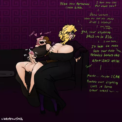 Glynda 'calms Neo down' before dinner (jakearmorsmith)