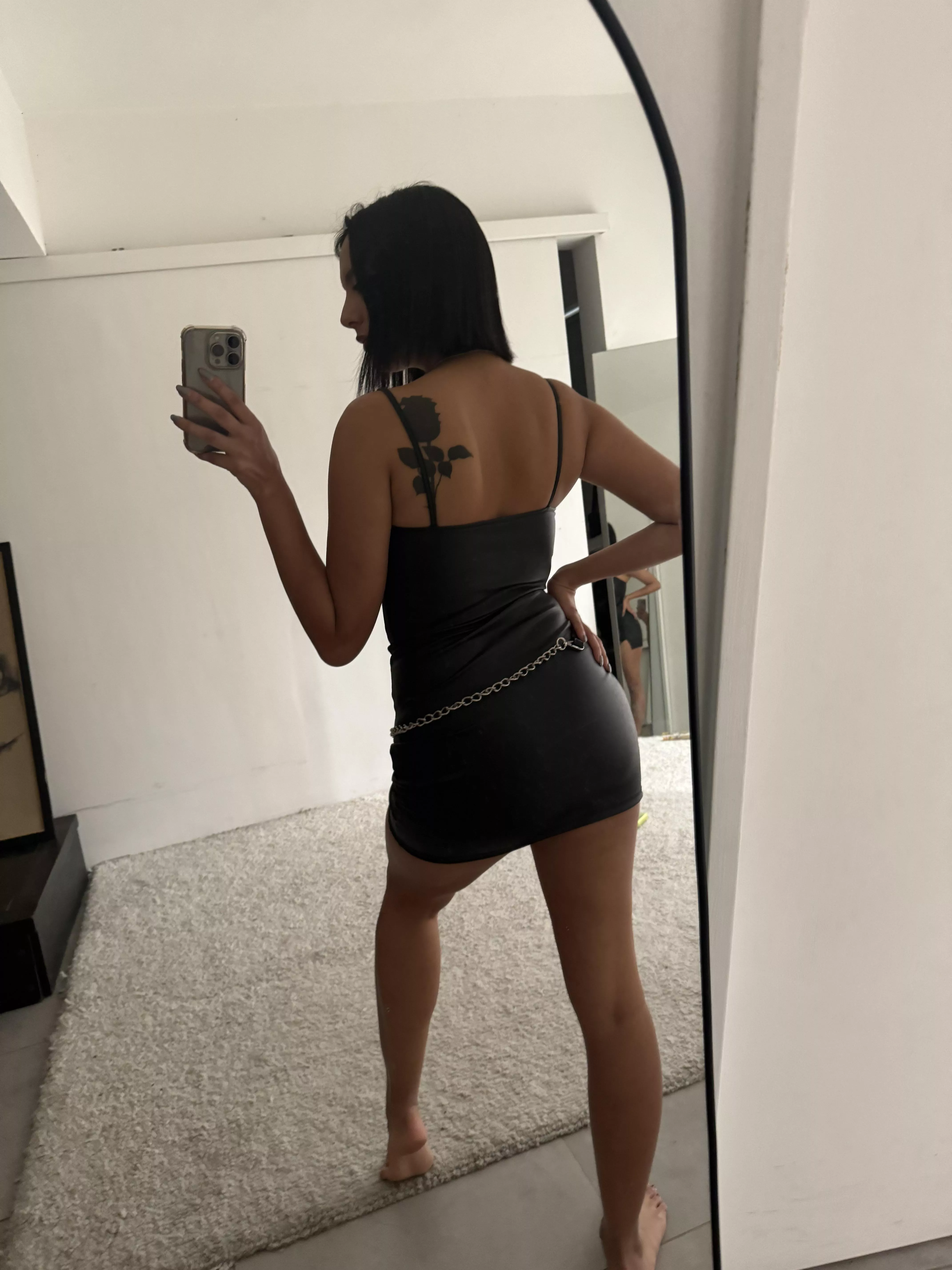 I feel sexy in this leather dress, what do you think?