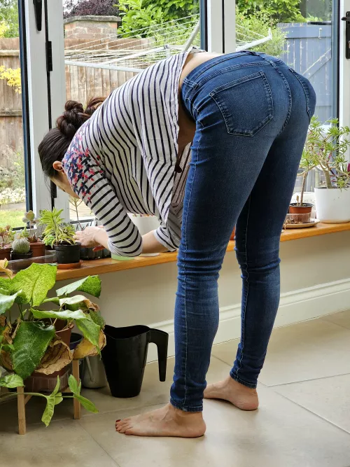 I was minding my own business tending to my plants and my husband took this. Can you spot it? 