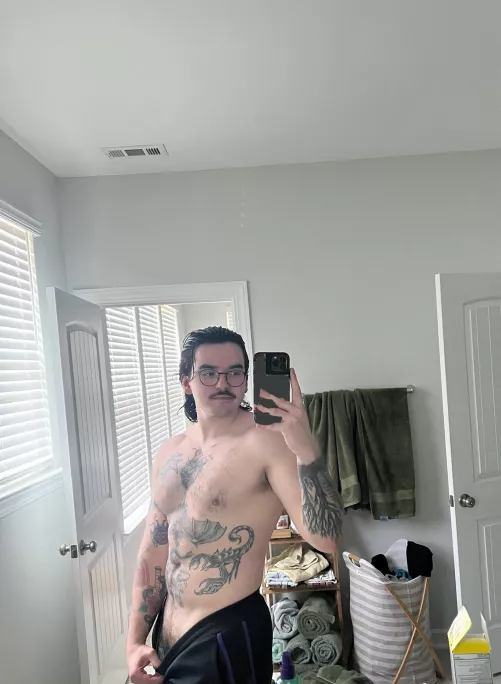 I’m up way too early today, so have a post-shower pic