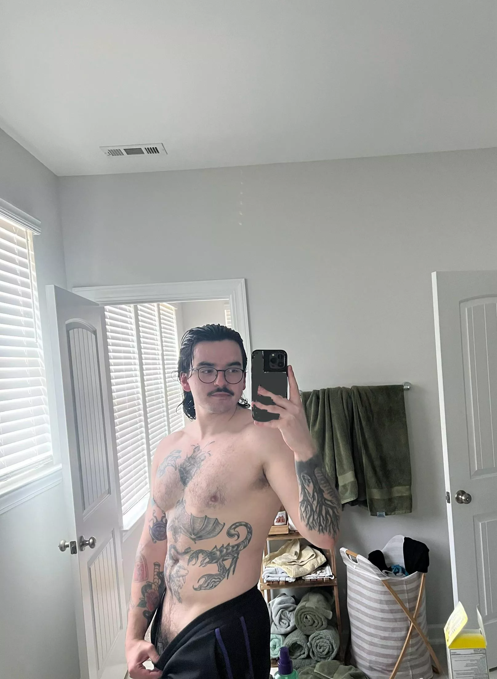 I’m up way too early today, so have a post-shower pic