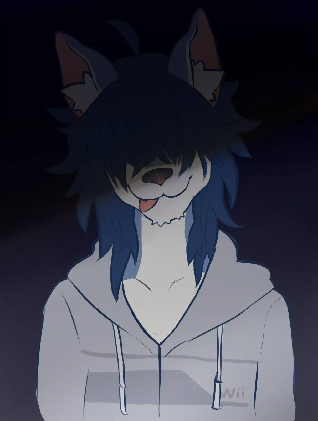 It is indecipherable what's going through his thoughts. Almost as if... He has no thoughts. [Art by me]