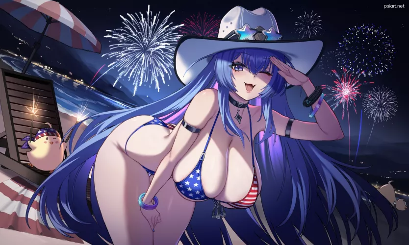 New Jersey enjoying the 4th of July Fireworks (PSIdubs) [Azur Lane]