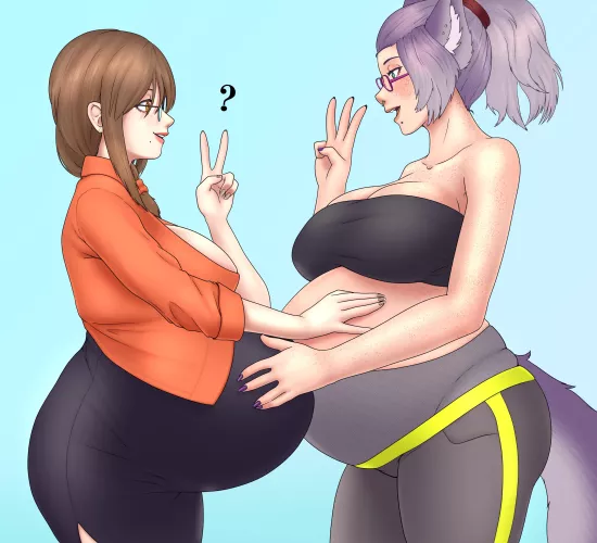 Two preggo friends catching up