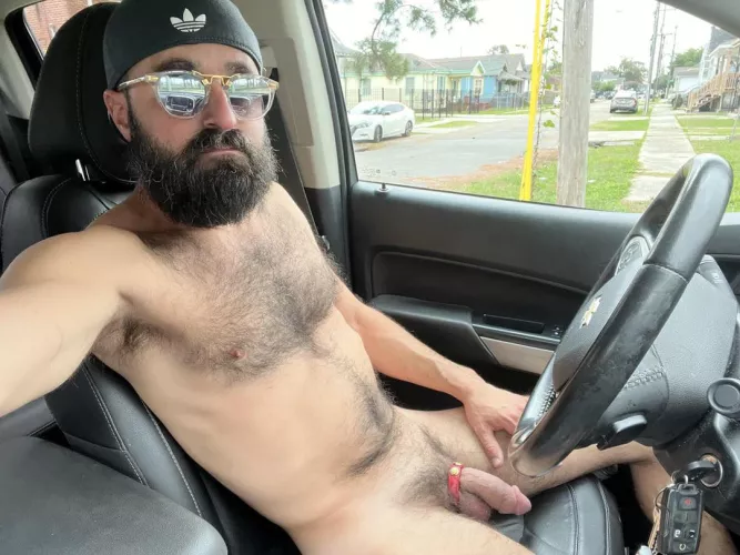 Another nude driving pic