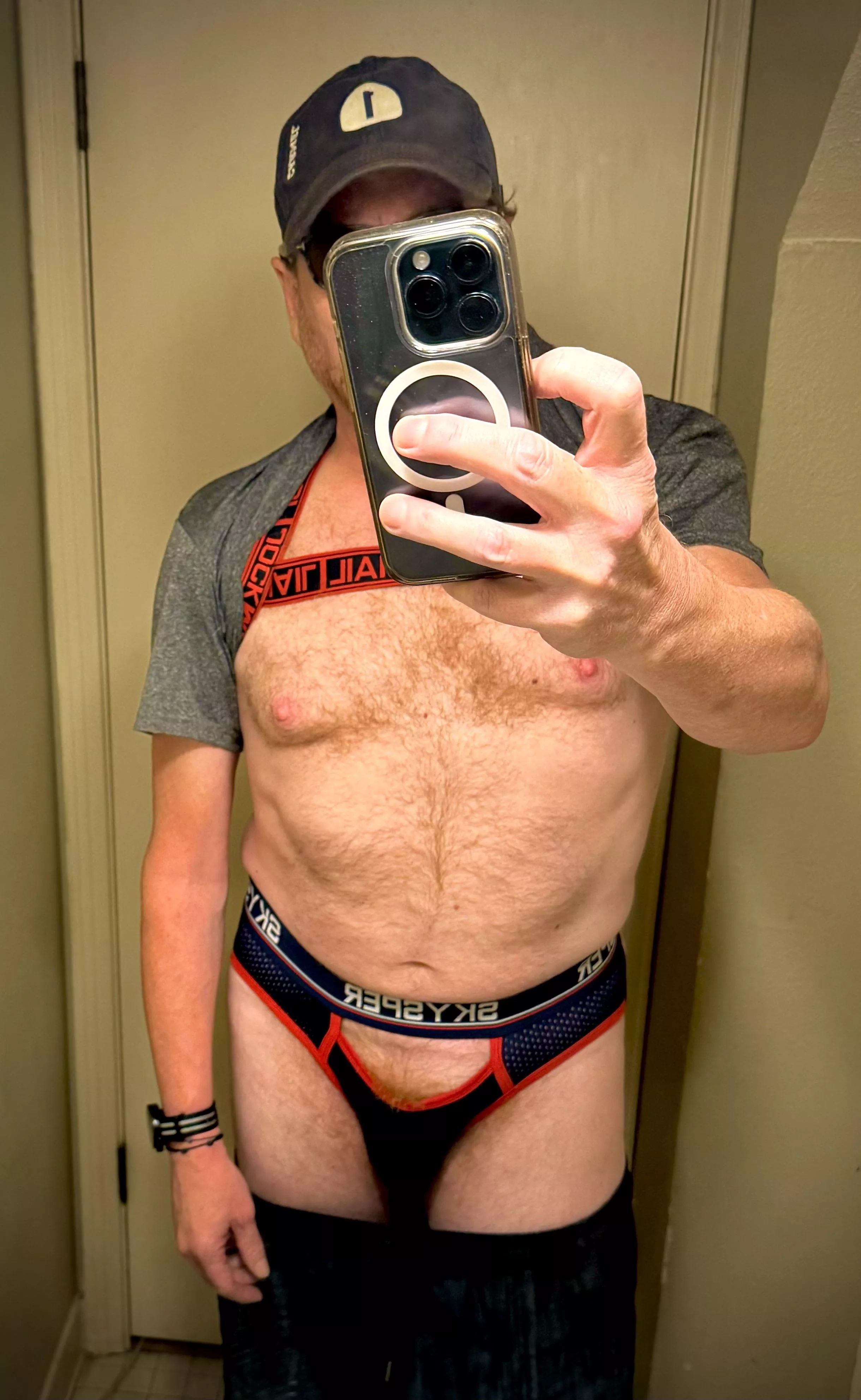 Pink nipples. Ginger pubes. 