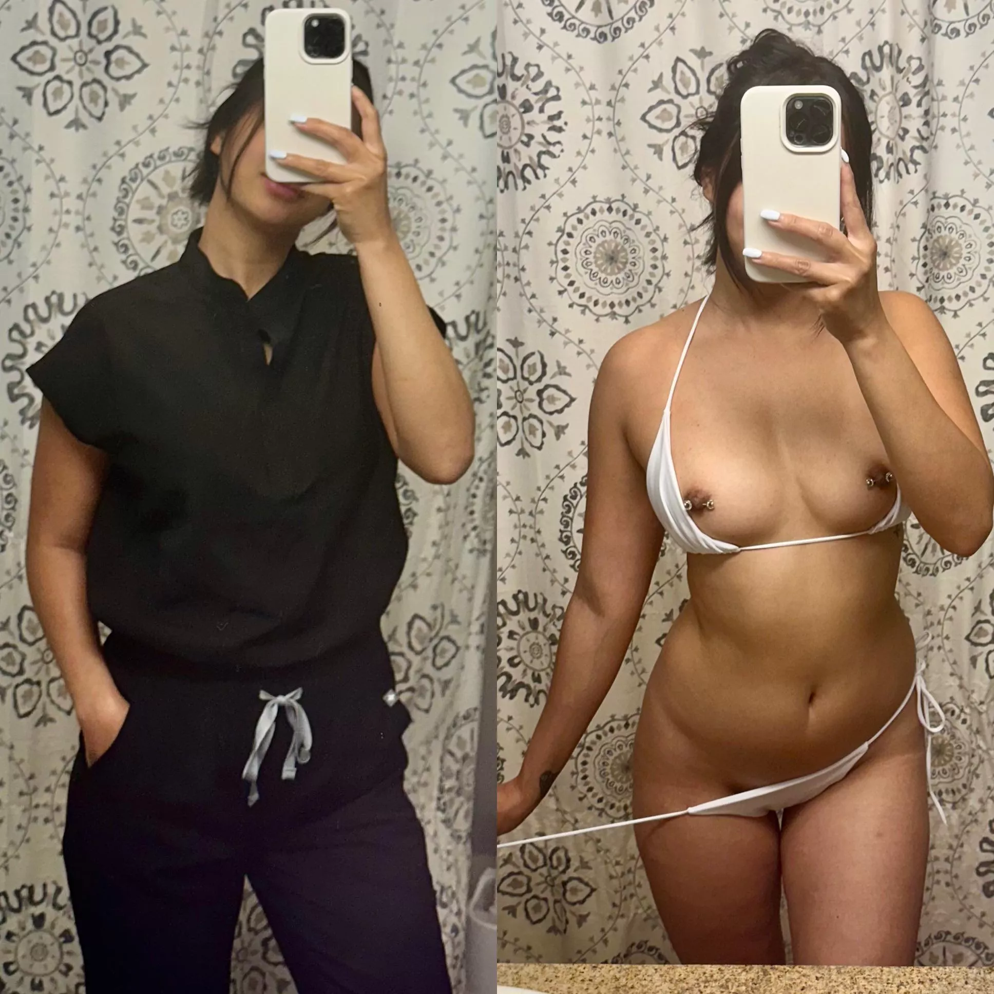 Scrubs or bikini?? Which slutty version of me do you prefer?? 😛