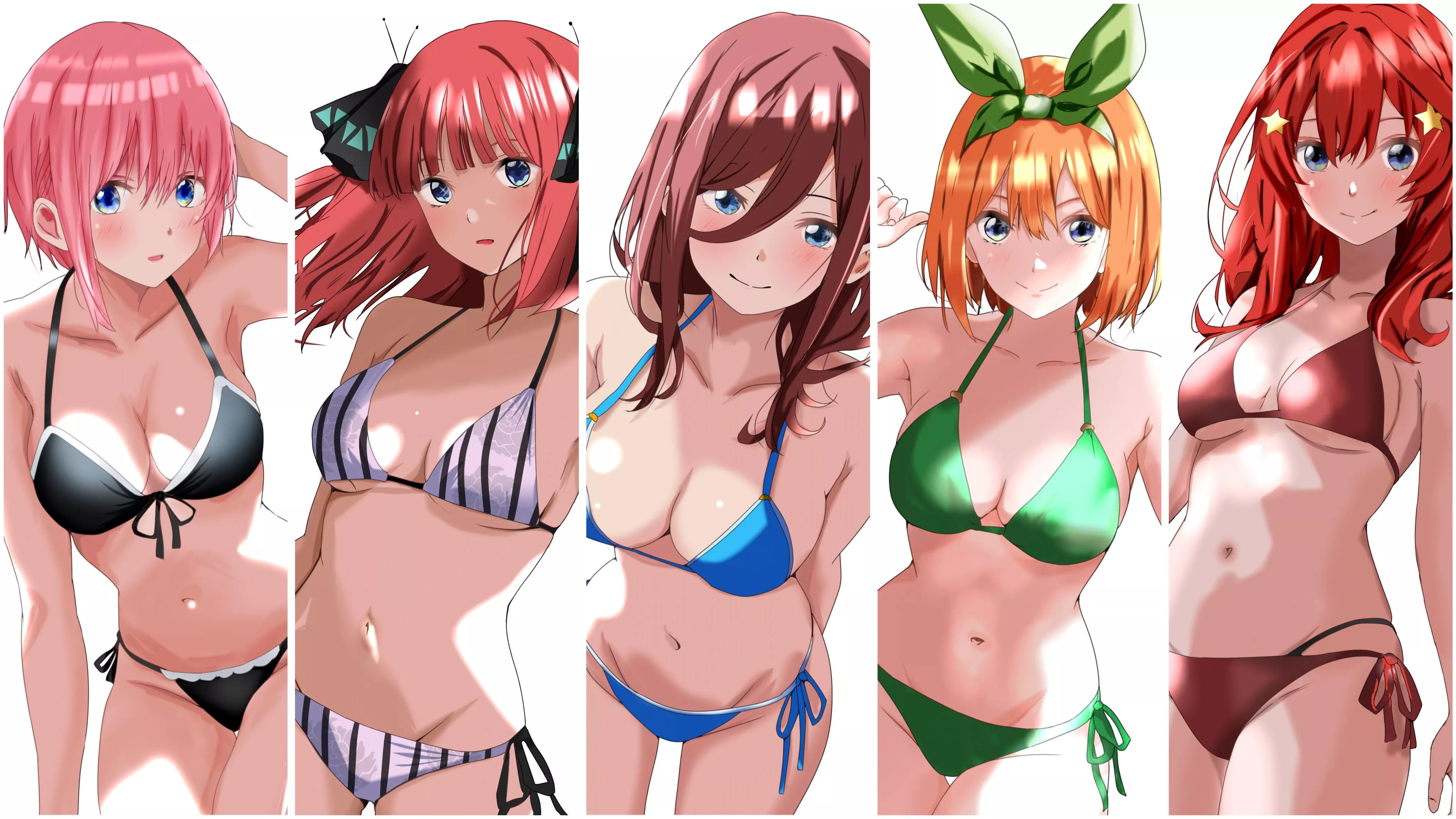 The Quintuplets Wearing Their Bikinis (Quintessential Quintuplets)