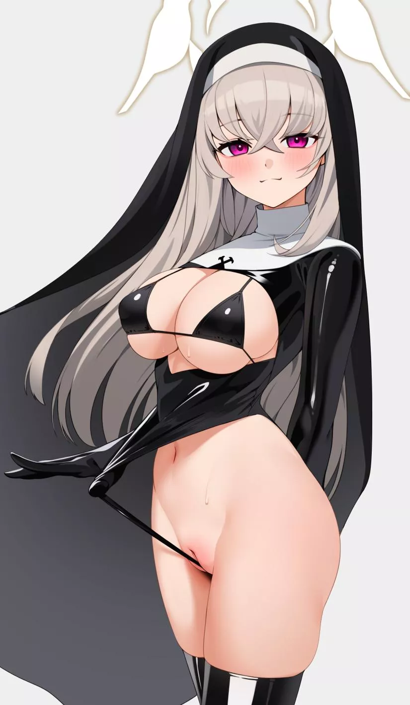 Giving herself a wedgie