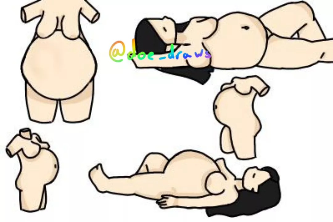 {Image} Smallet tummy post vore (doe_draws)