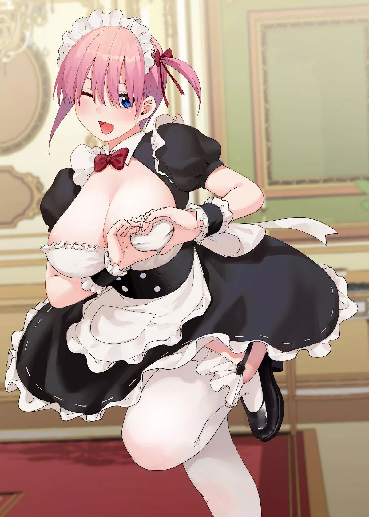 Maid Ichika Teasing Her Breasts (Quintessential Quintuplets)