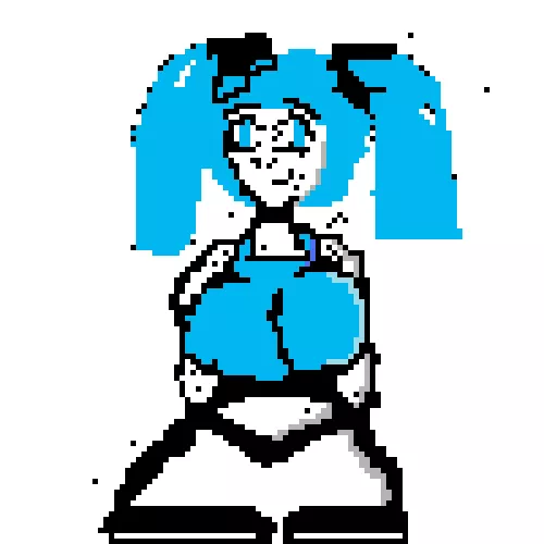 fitness miku ( kinda )         so this is my very first legit picture i made  are there any tips on shading, were to start, whats a good refrence image, ect
yes i know her breasts are uneven