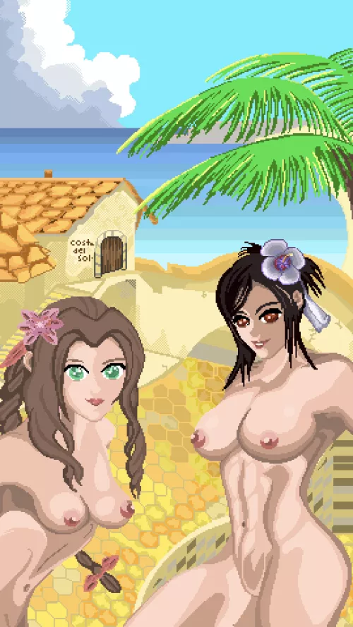 Tifa and Aerith wandered off the nude beach of costa del sol
