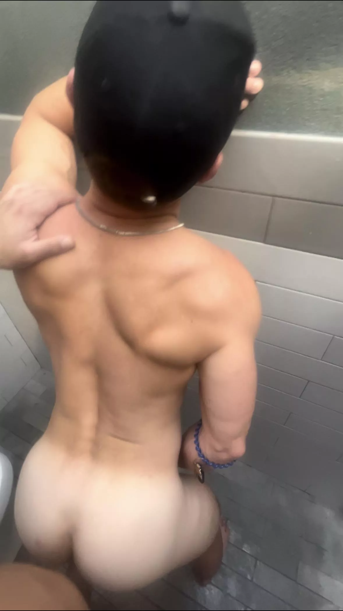 Getting topped in a pool locker room 