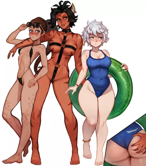 Ilia, Sienna, and Fiona at the beach~ (Akeowi)