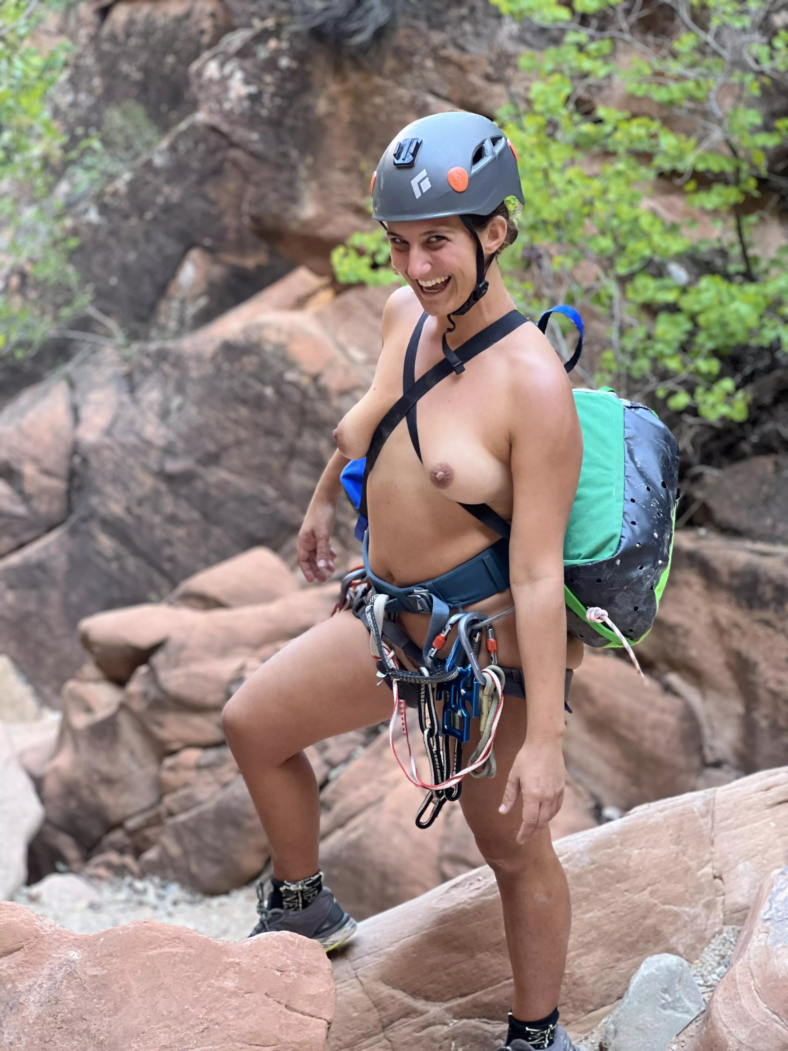 Pro: nude. Con: slot canyons are cold!