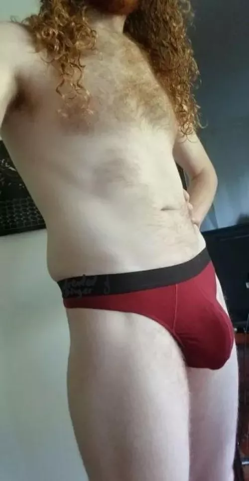 Redhead in a red thong