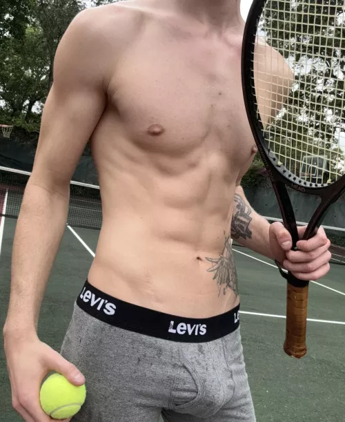 Tennis makes hard my penis