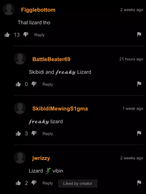 There was a lizard in the BG