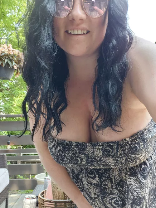 This dress slips down easily