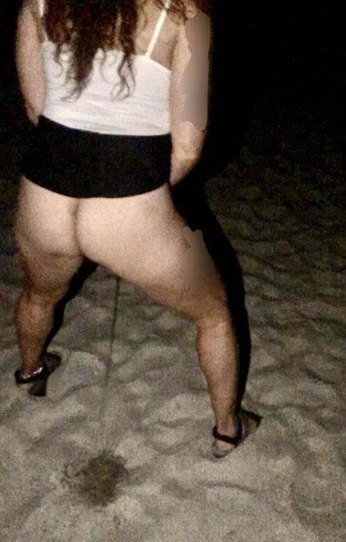 Annie (wife, 55) pissed on the beach late at night…