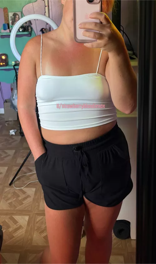 Another Braless Crop Top Day!