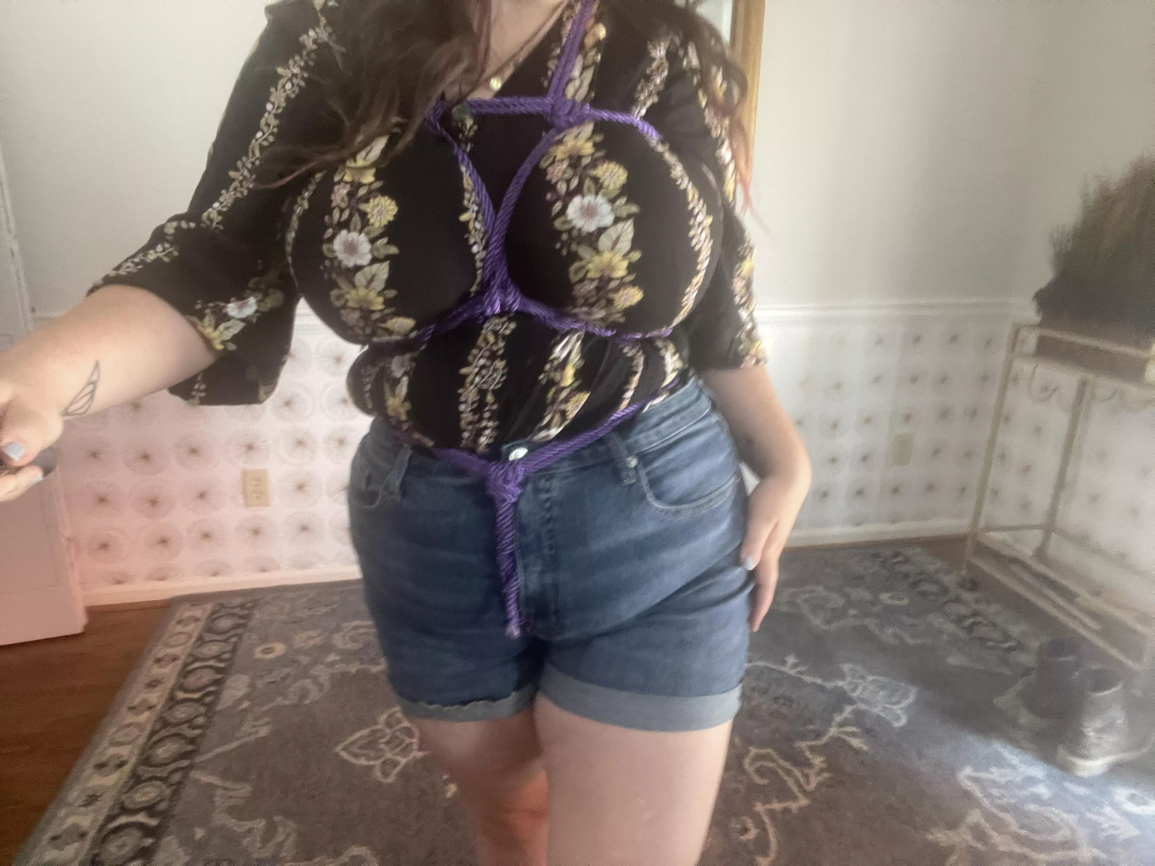 Chest harness with a waist/crotch rope added on