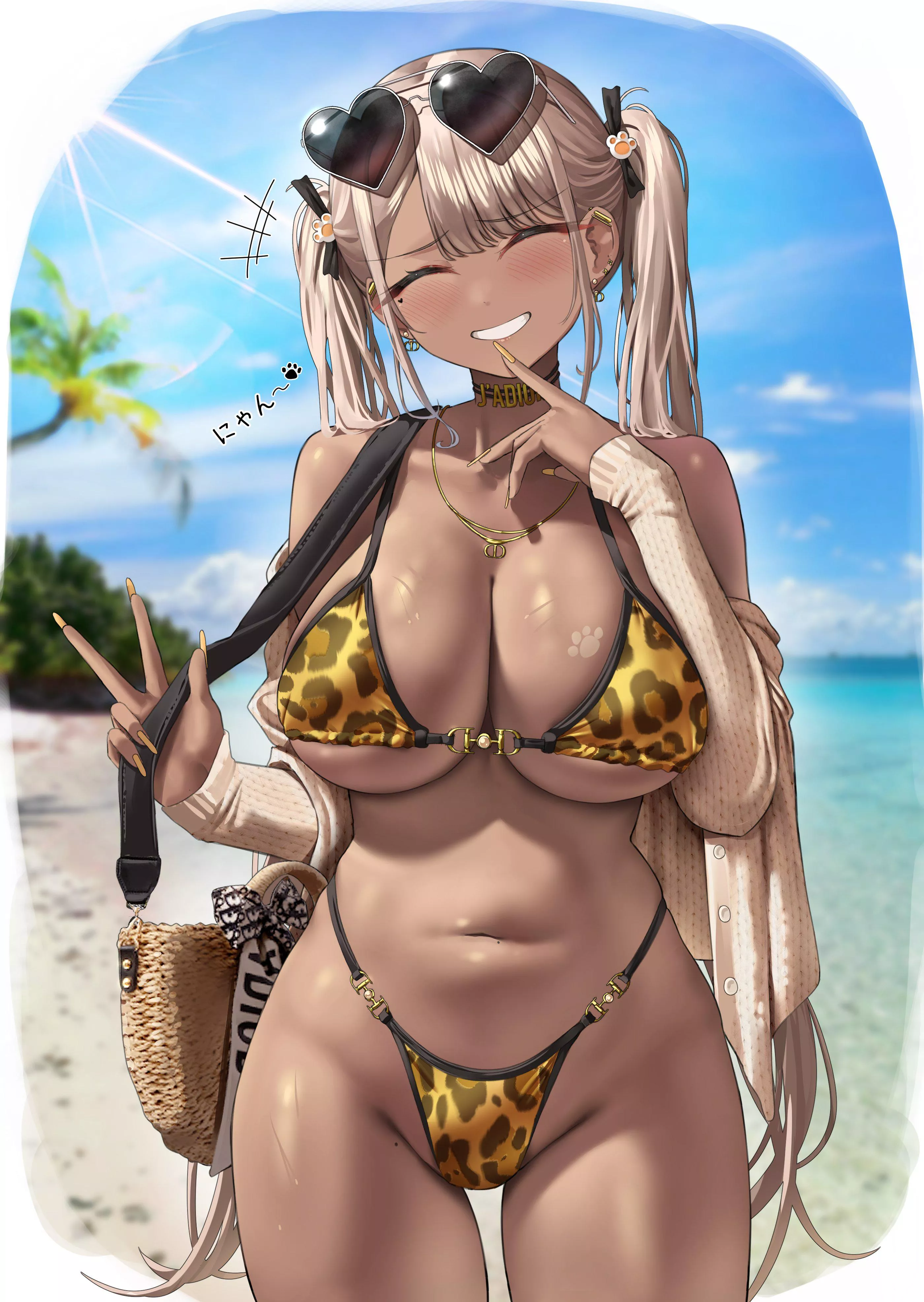 Gyaru on beach