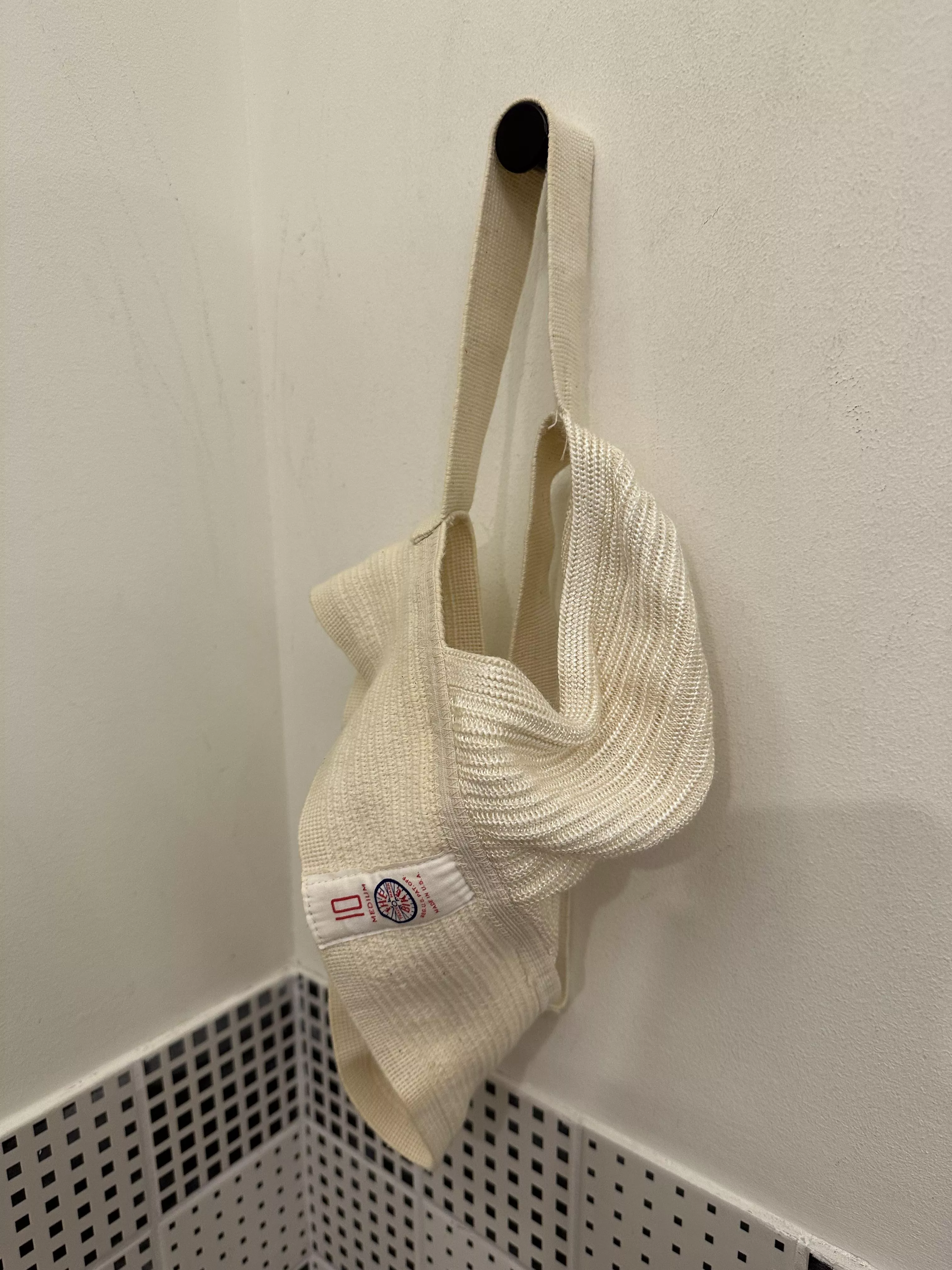 My sweaty vintage jockstrap hanging in locker room