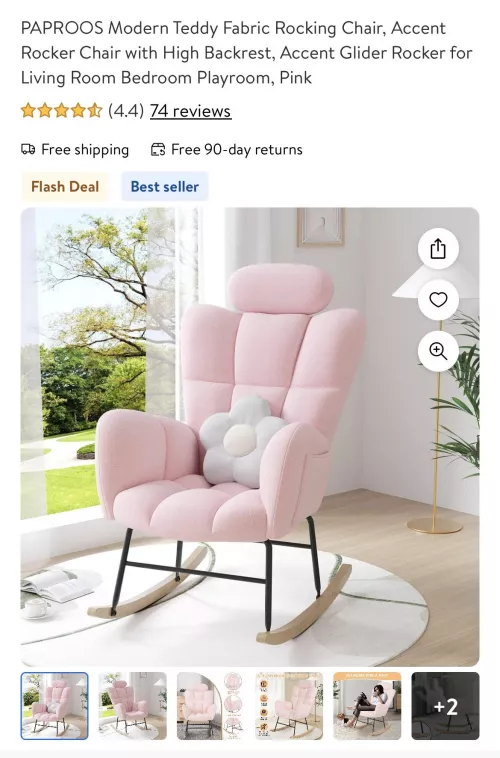 🎀🍼 pink rocking chair