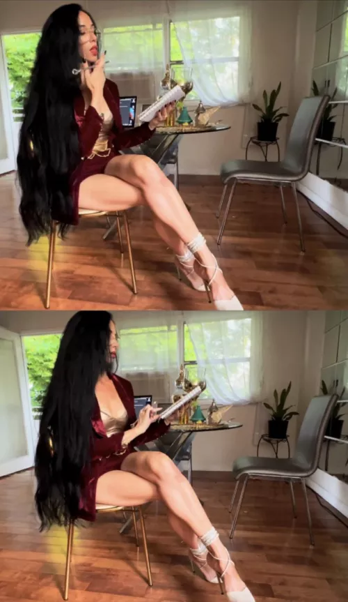 Sexy long hair~The secretary 💻🥵👩🏽‍💼🥰