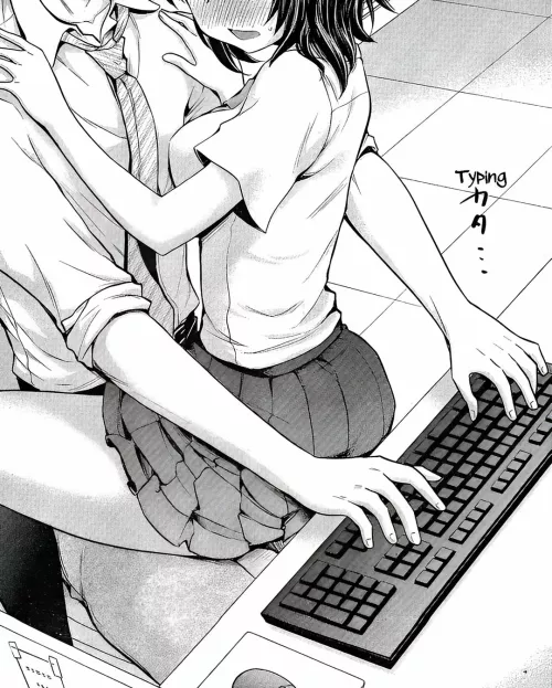 Sitting on a hard one while he's working 