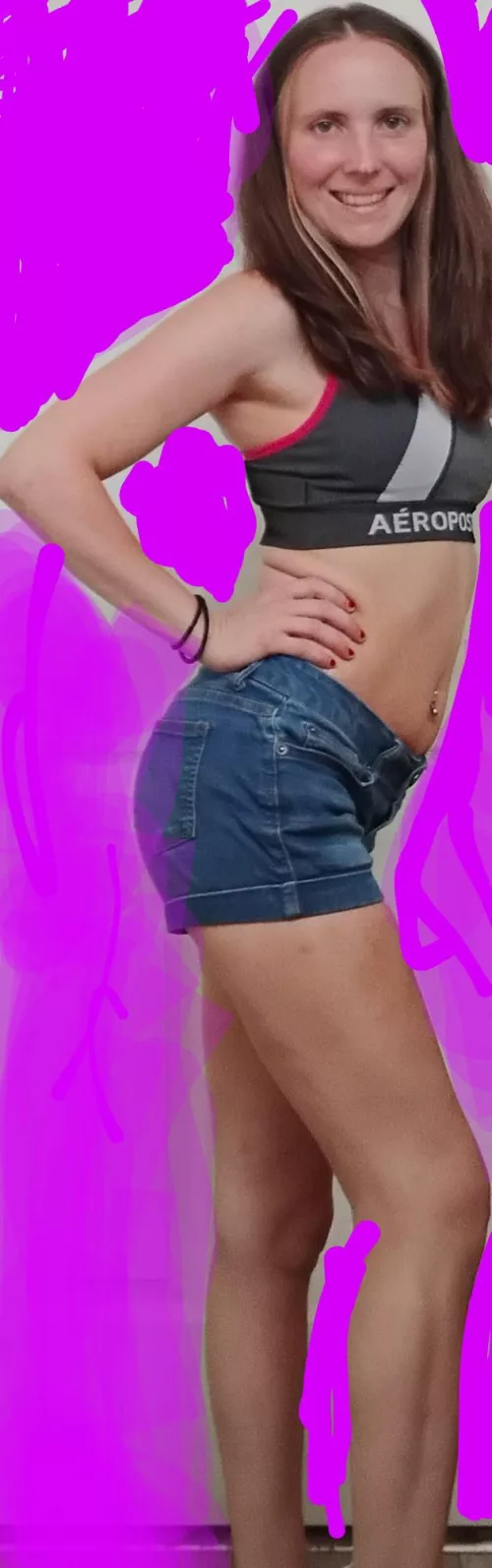 Working out in jean shorts!