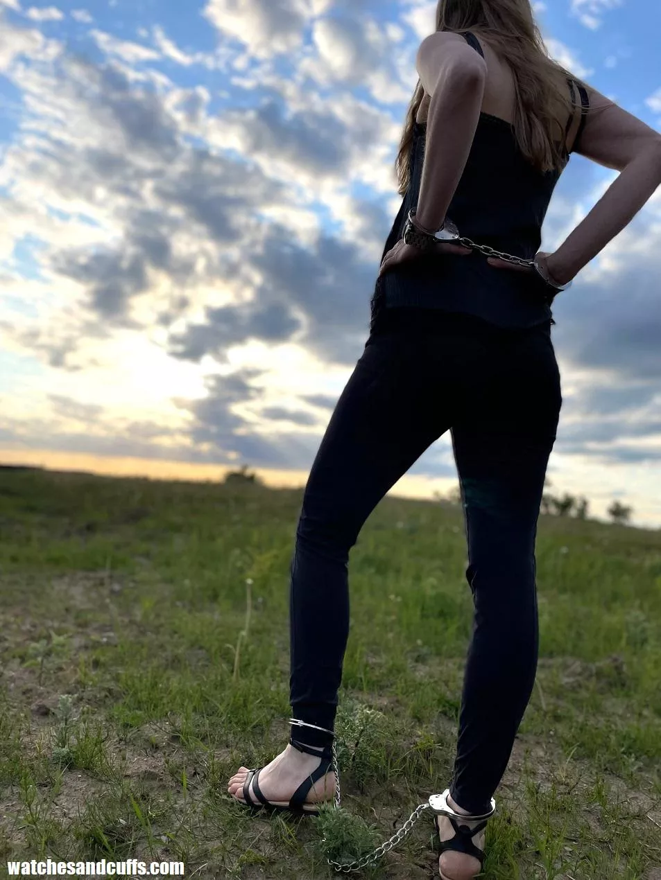 Chained up to enjoy the sunset