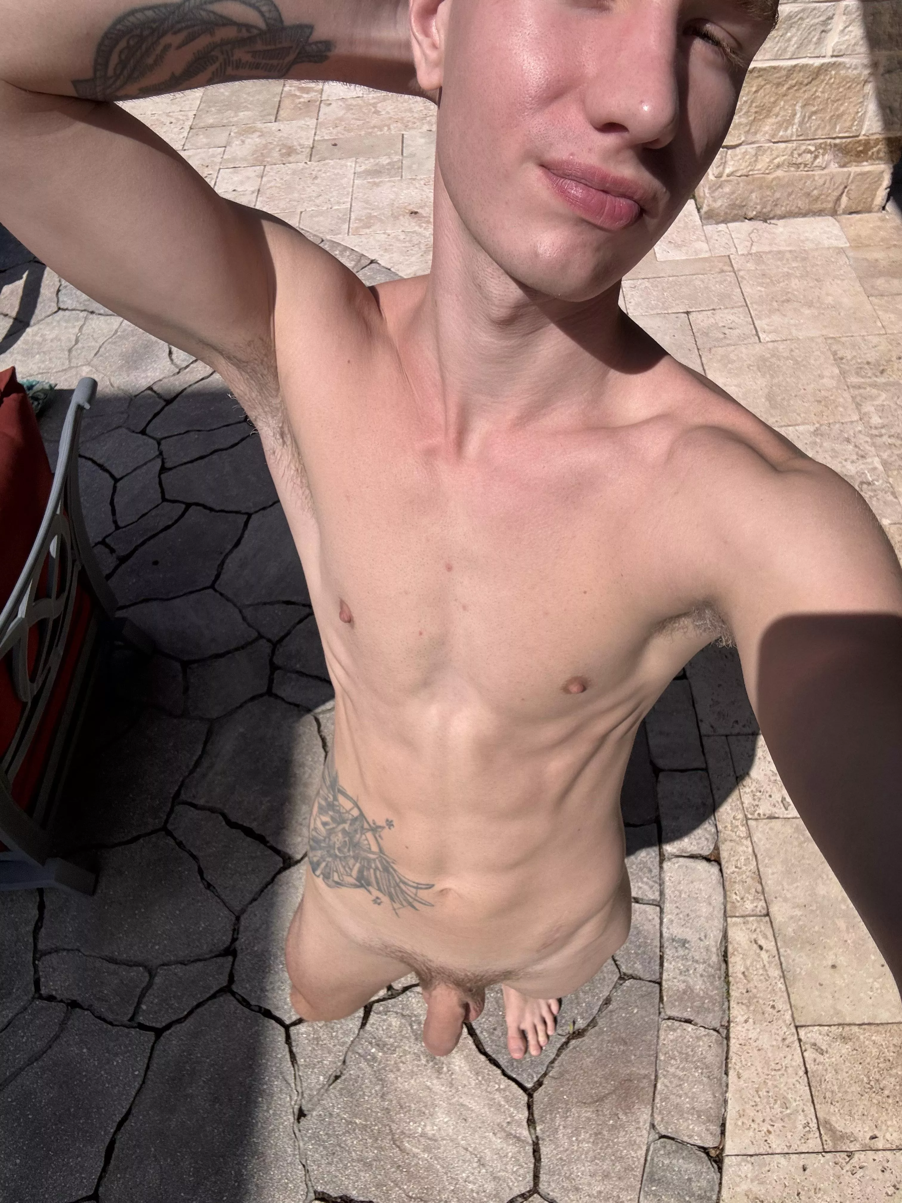 I prefer to sunbathe naked while walking around the hotel