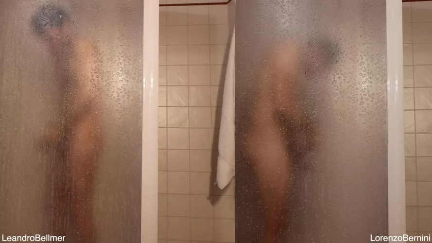 We both needed a shower after a good fucking session because we were covered in sweat and cum 🚿😁