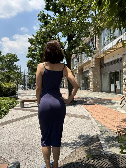 Japanese mommy waking around the city