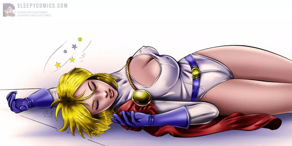 Power Girl Unconscious by SleepyComics