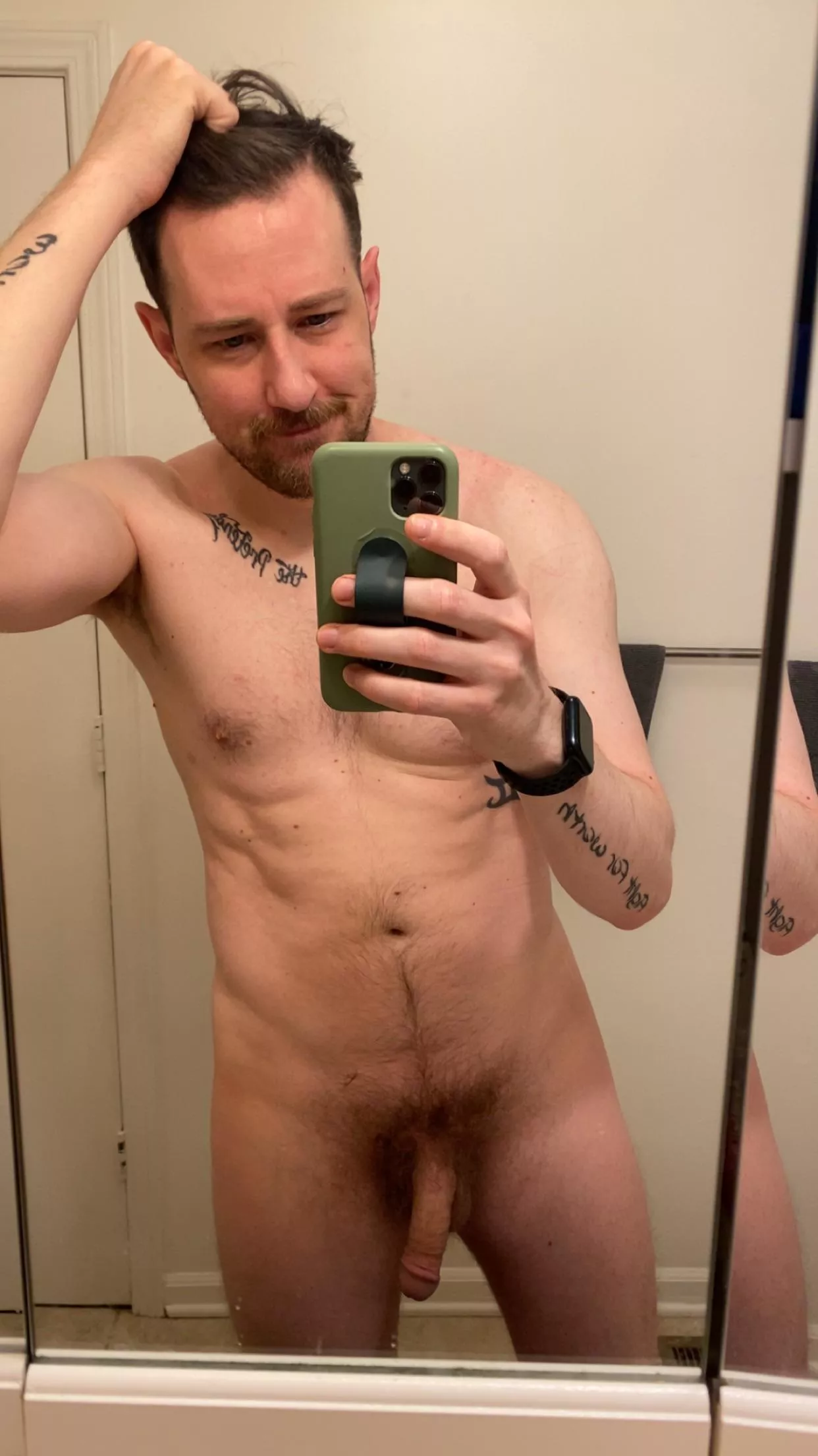 Can you spot the dried precum in my bush